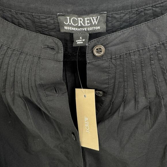 J.Crew Mini Dress Women's Black Eyelet Poplin Cotton Button Front Mini Dress NEW - Picture 6 of 9